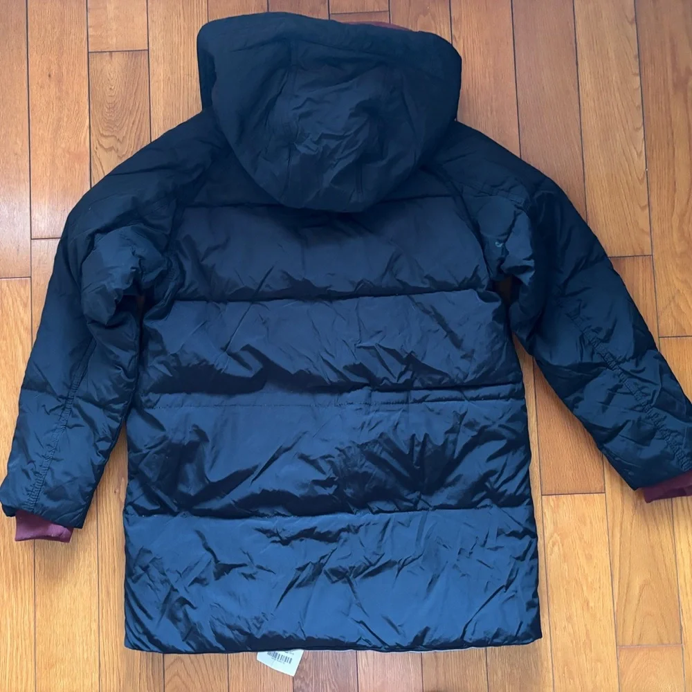 Zara Black and Burgundy Puffer Jacket - Picture 3 of 3